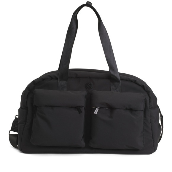 Women’s Joan & David Black “The Amelia” 21” Sport Puffer Nylon Weekender Duffel - Picture 2 of 15